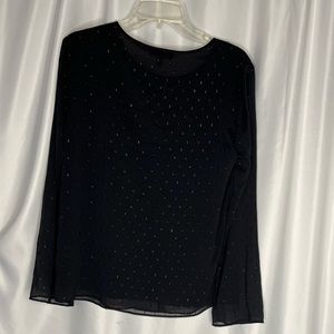 NWT The Limited Sparkly Black Long Sleeve Top - Size Medium